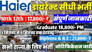 Haier Appliances indian Limited Job 2024