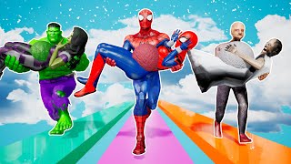 Spider Man and Hulk Run Away From Granny | Funny Horror Animation