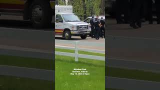 Police EMS response at Niitsitapi Park, Red Deer, Alberta