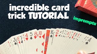 INCREDIBLE card trick REVEALED/impromptu card trick