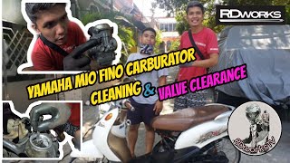 YAMAHA MIO FINO | CARBURATOR CLEANING + VALVE CLEARANCE