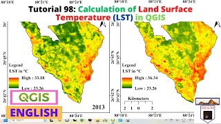 Calculation of Land Surface Temperature LST in QGIS