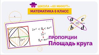 Математика 6 класса. Изучаем пропорции "Площадь круга" в Школе 60 минут