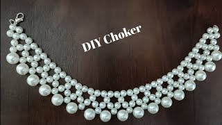 How to make a Necklace /DIY Choker /beading tutorial