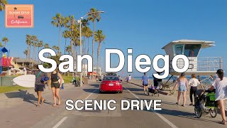 Driving San Diego California 4K Oceanside to La Jolla Sunset Ending