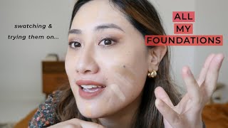 USING ALL 14 OF MY FOUNDATIONS! / Re-acquainting myself with my makeup collection series