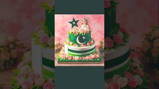 Pakistani flag cake decorating wishes Happy moment with a sweet #Shorts #flagcake #viral #subscribe