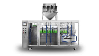 Horizontal Premade Pouch Packing Machine With 4 Linear Weigher For Granule