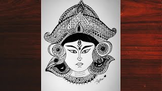 Maa Durga Mandala drawing||Simple Mandala art||Durga Maa drawing||