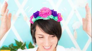 Diy Tissue flower hairband by ShovalGa