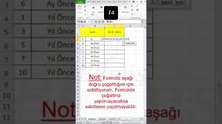 #Excel Verilen Tarihten Geriye Gitmek