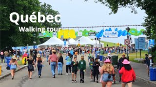 [4K] Quebec city FEQ | Music Festival | Place d'Youville | Grande Allée | Walking Tour Summer 2024