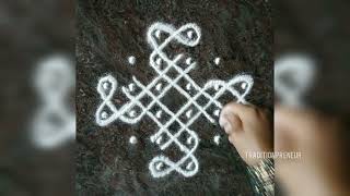 Beautiful 6 to 2 dots Traditional Sikku Kolam by #traditionpreneur