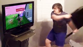 HE DESTROYS $5,000 TV OVER FORTNITE (RAGE)