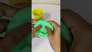 My 1st Play Dough. Shall we Mix in Slime🤔🤔💚💛💚 #shorts #asmr #shortsfeed #youtubeshorts