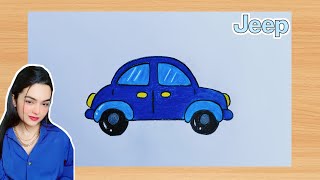 How To Draw A Jeep Easy || Car Drawing Step By Step