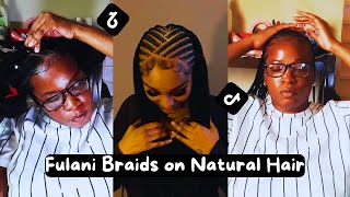 Doing the Viral Fulani Braids on my Natural Hair (No Added Hair)