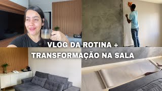 ROTINA DO DIA + COLOCAMOS PAPEL DE PAREDE NA SALA🥰 #rotinadodia #vlog #decoração