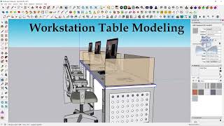 Workstation Table Modelling in Sketchup | #sketchup  Tutorials for #beginners  #civil #design #home