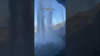 My fiancé's reaction to a waterfall in Iceland