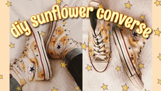 diy sunflower converse painting with only three colors