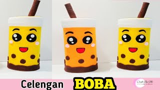 Cara Membuat Celengan Boba dari Kain Flanel