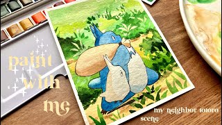 Ghibli Studio Scene Painting with Watercolor - Unboxing & Paint with Me