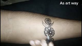 Beautiful Flower design Tattoo :#tattoo #viral