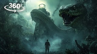 360° Tsunami and Giant Titanoboa Snake Chase Through Jungle and Caves VR 360 Video 4K Ultra HD