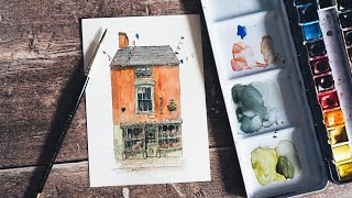 Line and Wash | Painting a Derbyshire Shop in Watercolour and Pen