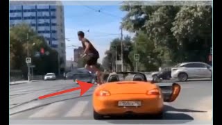 Сheeky chinese pedestrian. Dash Cam