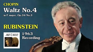 ショパン Chopin: ワルツ 第4番 ヘ長調 Waltz No. 4 Op. 34 No. 3/ルービンシュタイン Rubinstein 1963/レコード/高音質