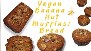 Vegan Banana Nut Muffins/Bread 🍌 🍞