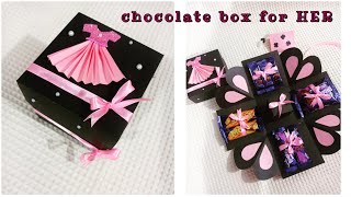 Chocolate Explosion gift box 🎁 for her #chocolateboxgift #explosionbox #giftideasforher