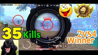 EP34: PUBG Mobile 2VS4 Chicken Dinner 35 Kills | PUBG Gaming