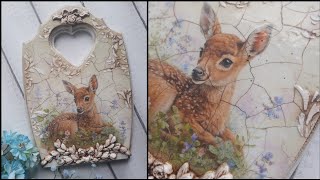 Easy DIY Crackled Porcelain Look Board 🦋Simple Decoupage Project