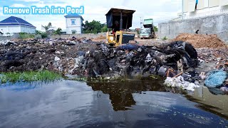 New Project!! dirty Place Remove Trash by Dozer D20 into Pond