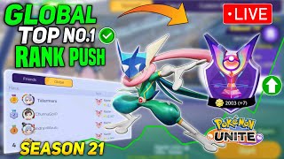 Global Top No.1 Rank Push! Day 17 Let's do it live | Pokemon unite