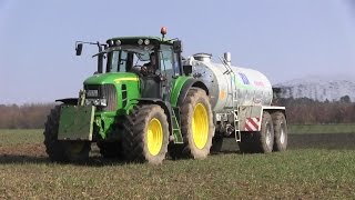 2 John Deere 7430 am Substrat Fahren und eingrubbern [HD]