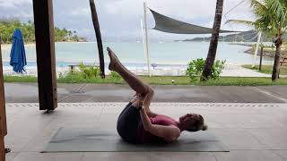 Yoga-Pilates flow on Plantation Island, Fiji