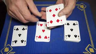 All four cards match, impromptu card trick tutorial/,magic tricks