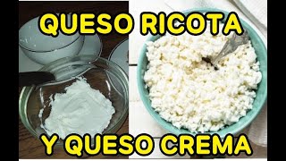 COMO PREPARAR QUESO CREMA Y RICOTA CON SOLO 2 INGREDIENTES