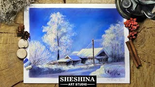 How to draw a winter landscape with soft pastels 🎨 WINTER LANDSCAPES