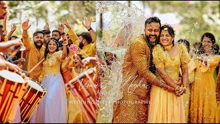 The Colorful Haldi of Vishnu &  Megha   |  Wedding Bells Photography