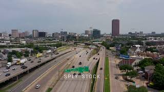 US75 Texas State Highway Spur 366 4K Aerial Drone Stock Footage