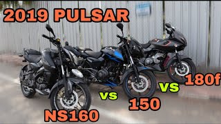 2019 Pulsar NS 160 vs 150 vs 180f Real Life Winner Comparison #tamil #pulsar #review