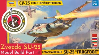 Plastic Scale Model Build - ZVEZDA SU-25 1/48 - Part 1, Aftermarket, Color, Quinta Studio 3D decals.