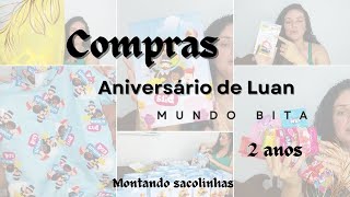 Compras para o aniversário de Luan | Tema Mundo Bita + Montando sacolinhas | 2 anos