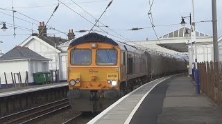 66736 'Wolverhampton Wanderers' GB Railfreight Passes Troon On 4S03 25/01/17