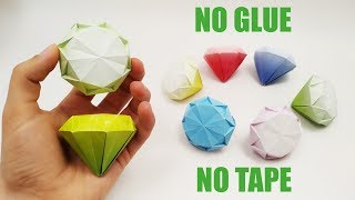 Origami DIAMOND: No GLUE! AWESOME! - Yakomoga Origami